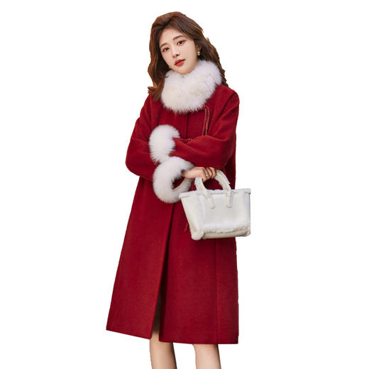 冬季中式风气质时尚加厚保暖毛领毛呢羽绒服跨年外套HR-WZ231519 商品图4