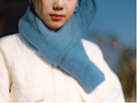 【已绝版】冬日梦想家系列 毛绒纯色针织围巾（天蓝）