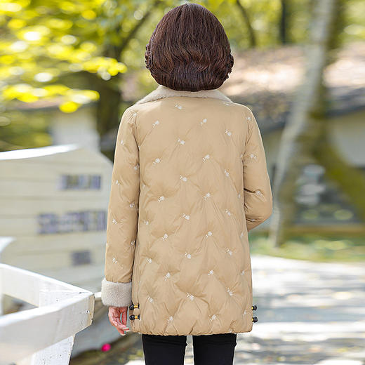 NOENGDO2302 妈妈冬装盘扣棉衣中长款洋气中老年女装羽绒棉服加绒加厚棉袄外套 商品图1