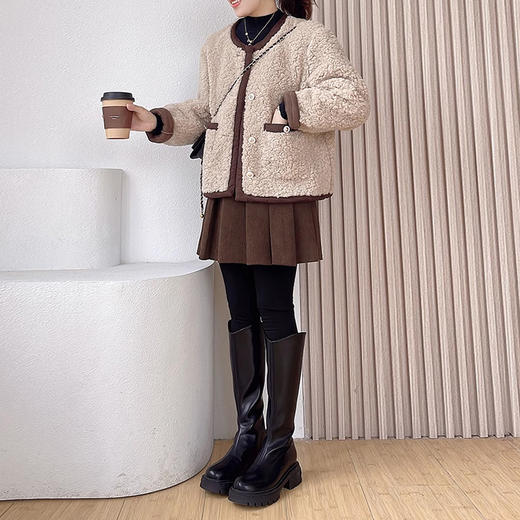 裁缝学苑AX152羊羔毛外套纸样女装短款皮毛一体上衣服装打版裁剪 商品图5