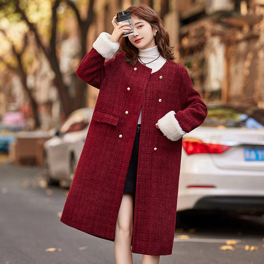 HR WZ231559气质时尚名媛小香风外套加厚保暖羽绒服 商品图2