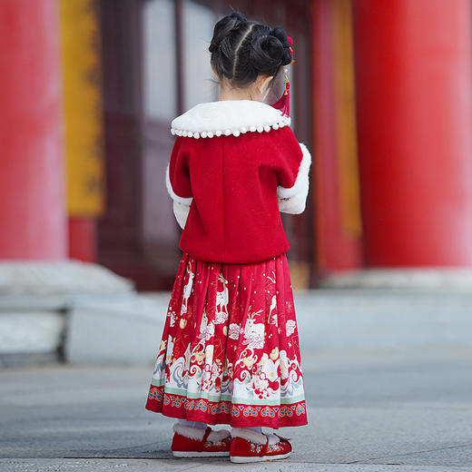 儿童汉服古装冬季中国风，加绒小女孩古风汉服裙PJX-DDG2440 商品图3