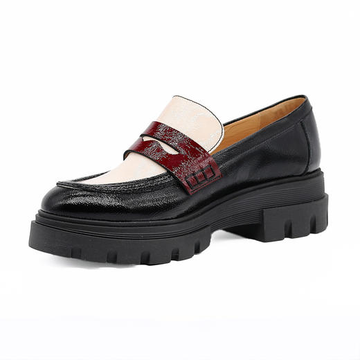 #断码特价38码#西班牙原产时尚轻便超舒适厚底女款乐福鞋四季款5782黑色/白色/酒红色 商品图3