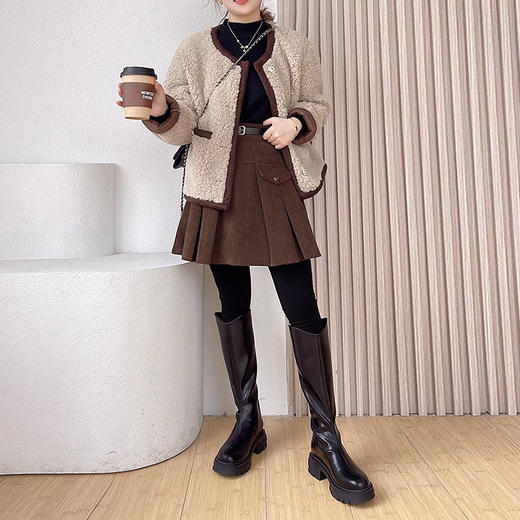 裁缝学苑AX152羊羔毛外套纸样女装短款皮毛一体上衣服装打版裁剪 商品图3