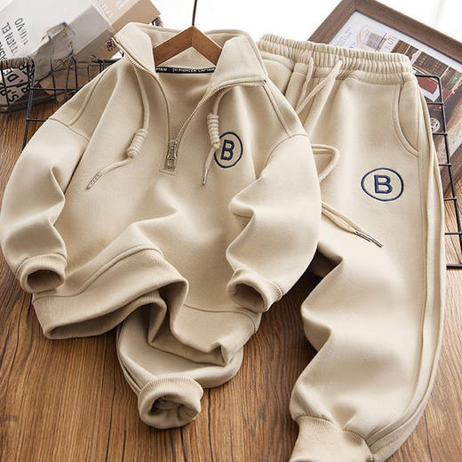 【时髦洋气运动套装】男童秋冬新款痞帅卫衣卫裤两件套2023中大童男孩上衣长裤运动套装 商品图7