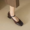 法式优雅，里外全头层皮粗跟玛丽珍浅口单鞋LGYZ-342-2 商品缩略图4