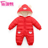 秋冬新款婴幼儿加厚保暖连帽耳朵款超柔里衬连身衣爬服 商品缩略图3