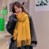 【现货】【男女同款】【超软糯厚实的围巾】羊毛羊绒围巾女冬季纯色2023新款白色披肩围巾秋冬男士仿羊绒围巾 商品缩略图2