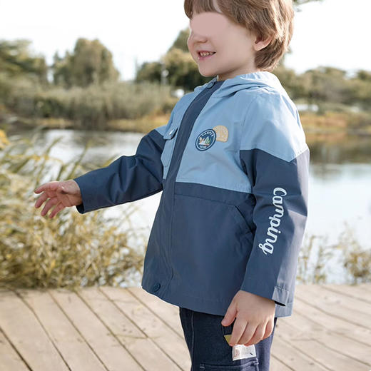 裁缝学苑TQ105 童装儿童加绒连帽冲锋衣纸样外套打版裁剪样板图 商品图1