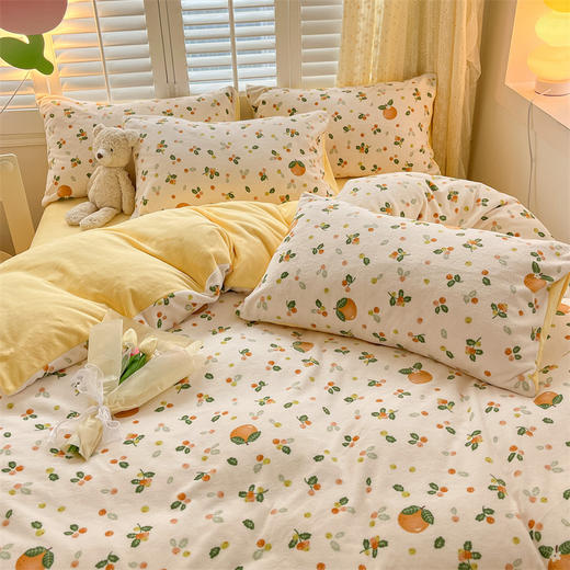 冬季牛奶绒珊瑚四件套，法兰绒床上用品双面加绒加厚四件套YL-33784819 商品图2