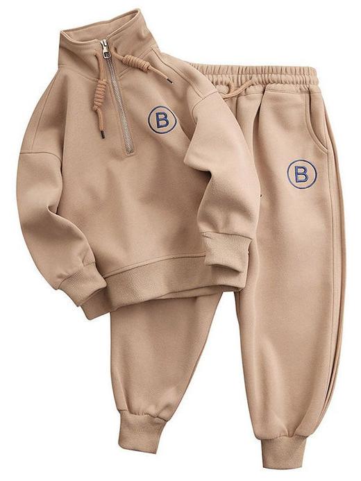 【时髦洋气运动套装】男童秋冬新款痞帅卫衣卫裤两件套2023中大童男孩上衣长裤运动套装 商品图4