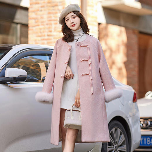 冬季中式风气质时尚加厚保暖毛领毛呢羽绒服跨年外套HR-WZ231519 商品图1