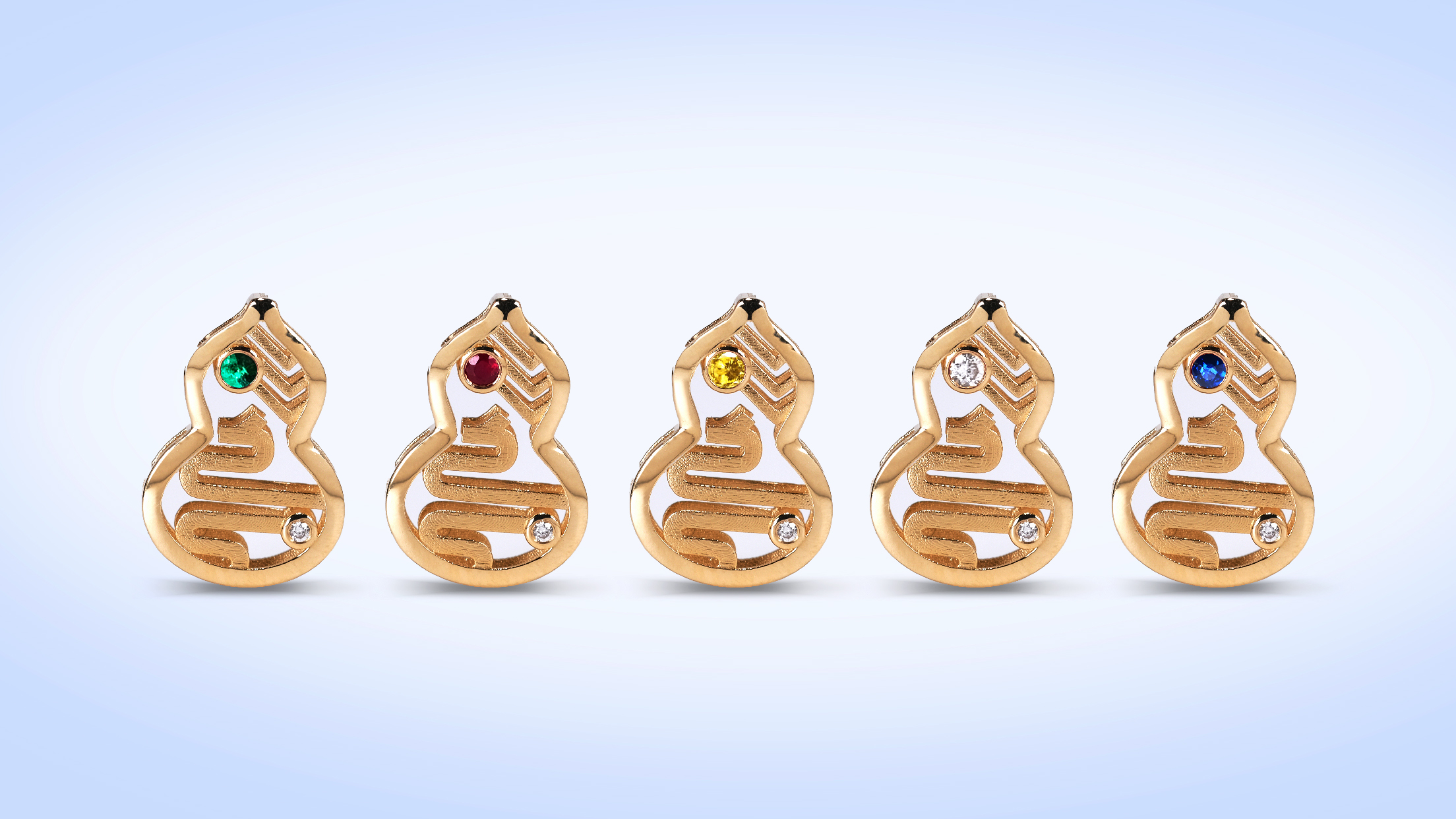 吉祥五色葫芦挂坠