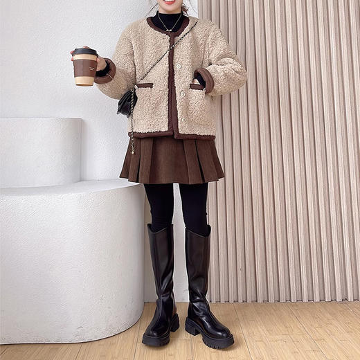 裁缝学苑AX152羊羔毛外套纸样女装短款皮毛一体上衣服装打版裁剪 商品图4