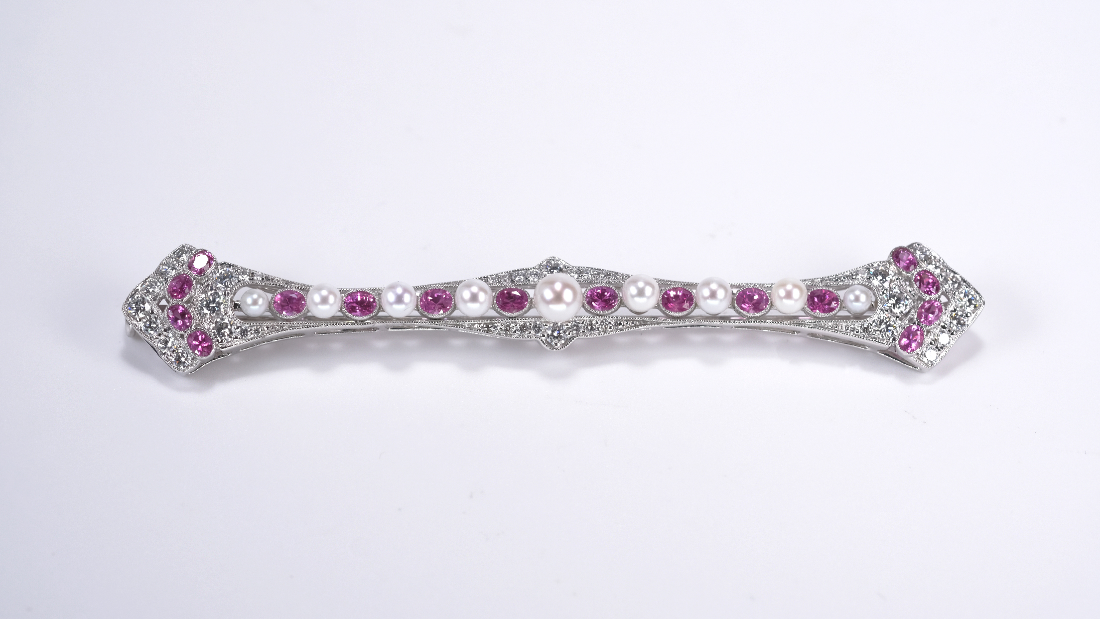 复古红宝石珍珠胸针