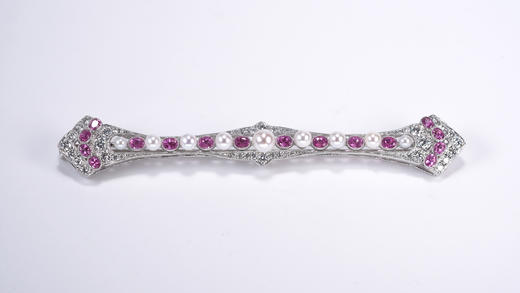 复古红宝石珍珠胸针 商品图0