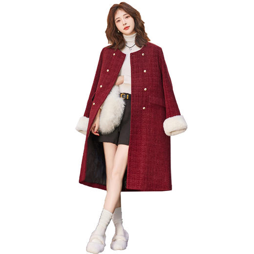 HR WZ231559气质时尚名媛小香风外套加厚保暖羽绒服 商品图4