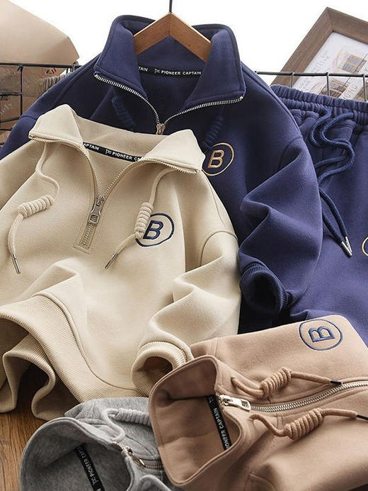 【时髦洋气运动套装】男童秋冬新款痞帅卫衣卫裤两件套2023中大童男孩上衣长裤运动套装 商品图3