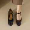 法式优雅，里外全头层皮粗跟玛丽珍浅口单鞋LGYZ-342-2 商品缩略图5
