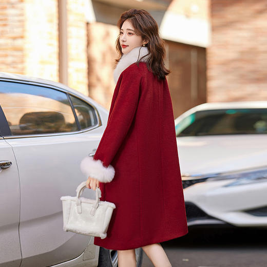 冬季中式风气质时尚加厚保暖毛领毛呢羽绒服跨年外套HR-WZ231519 商品图2