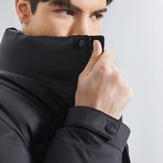 【白鸭绒+石墨烯】柒牌立领羽绒服2024秋冬新款黑色防风保暖外套	127E70120 商品图2