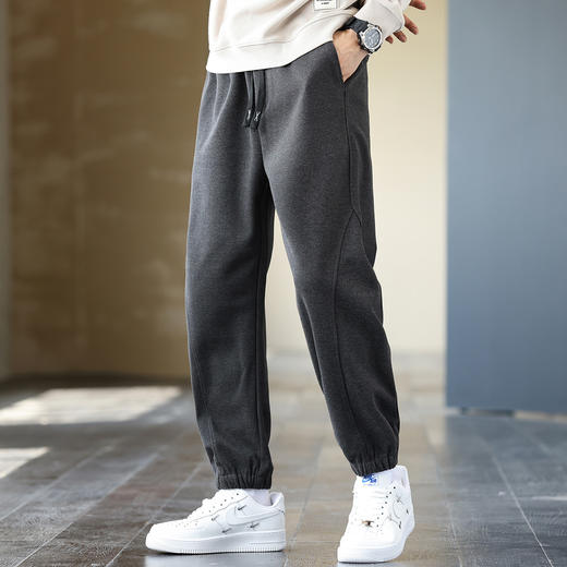 1Z130J836【斜纹磨毛加厚】罗蒙秋冬男装束脚休闲裤时尚拼接裤子男运动裤男卫裤 商品图7