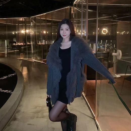 金蘑菇菇  "布朗尼秋"/ 定制狐狸腹毛进口特种毛纱毛衣开衫 商品图2