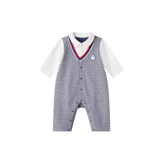 【新会员4折内购】英氏商场同款环保系列经典复古小绅士连体衣男宝吸湿速干爬服 商品图4