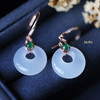 18K玫瑰金和田玉（白玉）耳饰--福禄双全/高抵扣14mm//总长30mm 商品缩略图1