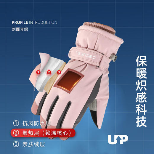 CACUSS 女士加绒加厚保暖抗风手套 ST210166 商品图5