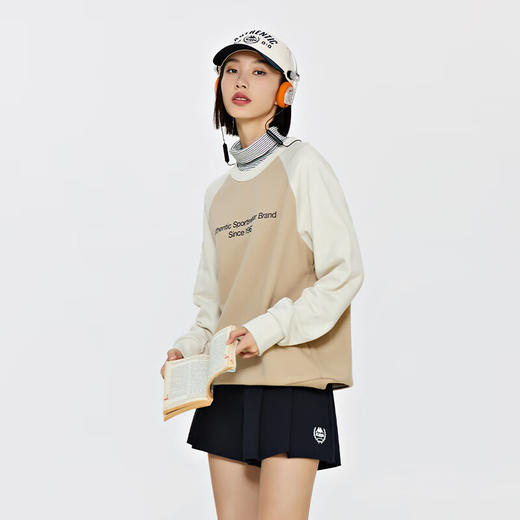 复古套头衫2024新款男女撞色运动卫衣圆领长袖K0EW2WT01 商品图1