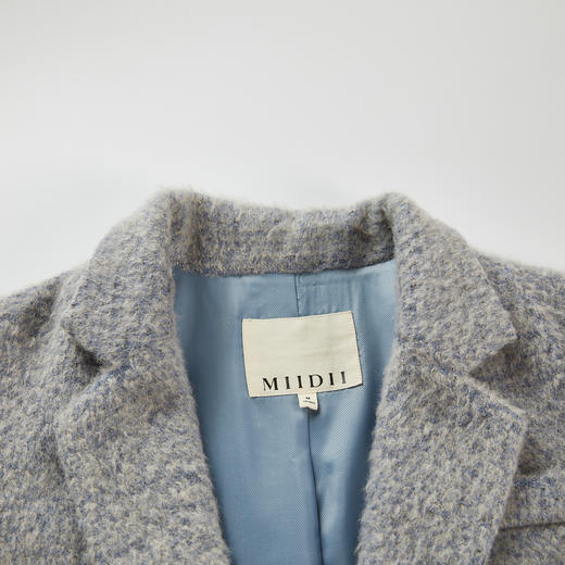 谜底毛呢大衣女2024春新款通勤风时尚西装领单排扣外套241MD0104 商品图3