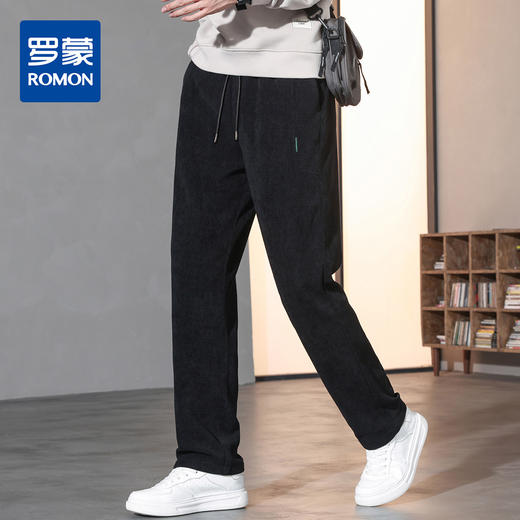 【加绒灯芯绒】罗蒙秋冬男装保暖加绒直筒休闲裤男裤舒适男士休闲裤加绒裤子男 商品图8