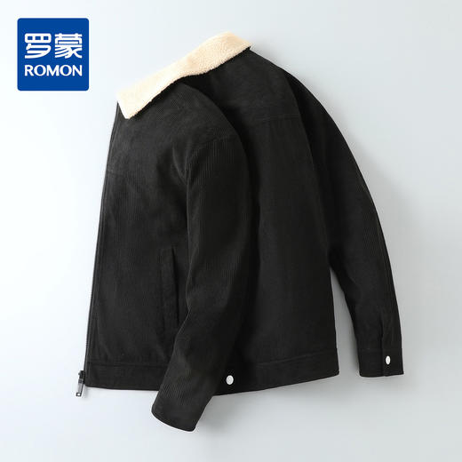 【羊羔绒领】罗蒙经典灯芯绒羽绒服男工装夹克男士羽绒服外套男羽绒服 商品图4