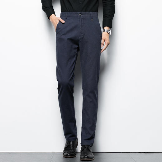 101Z1314R【加绒加厚 弹力磨毛】罗蒙秋冬加厚保暖休闲裤男纯色简约商务通勤男士休闲裤 商品图3