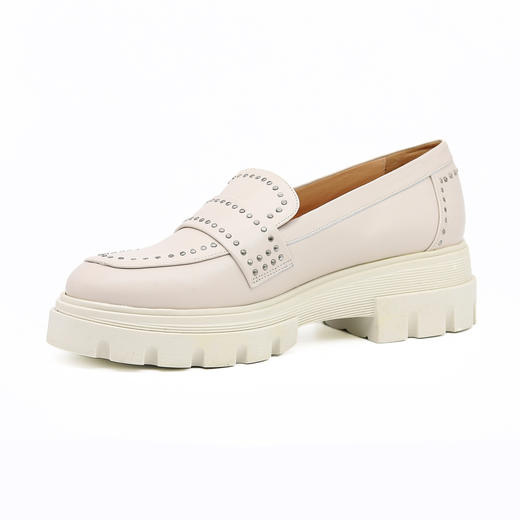 #断码特价37（38码）#西班牙原产时尚轻便舒适厚底女款乐福鞋四季款5783白色 商品图4