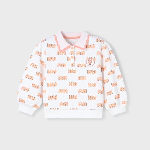 女童学院风休闲翻领长袖卫衣新款安奈儿童装实体店同款XG411608 商品图0