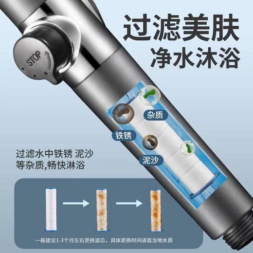 枪灰色增压花洒喷头 商品图3