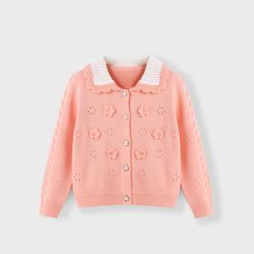 女童甜美小花毛衣开衫春季新款安奈儿童装实体店同款XG414645