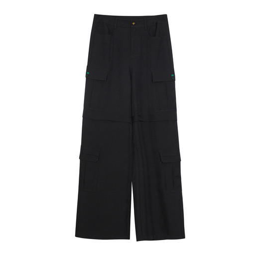 谜底休闲裤女2024春新款工装风时尚大口袋百搭直筒长裤241MK0083 商品图4