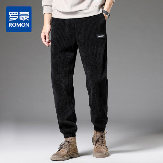 【加绒加厚】罗蒙秋冬灯芯绒加厚保暖男束脚裤长裤子男士休闲裤男卫裤 商品图7
