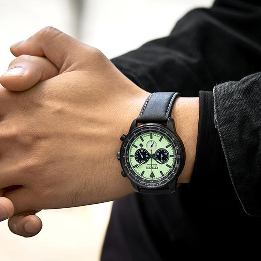 西铁城日本官方正品新FF系列飞行军皮带光动能男表CA4505-21X 商品图7