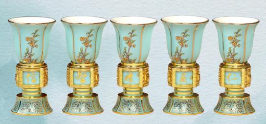 国韵十全十美 金属珐琅+国瓷永丰源高温珐琅瓷转心酒杯 商品图2