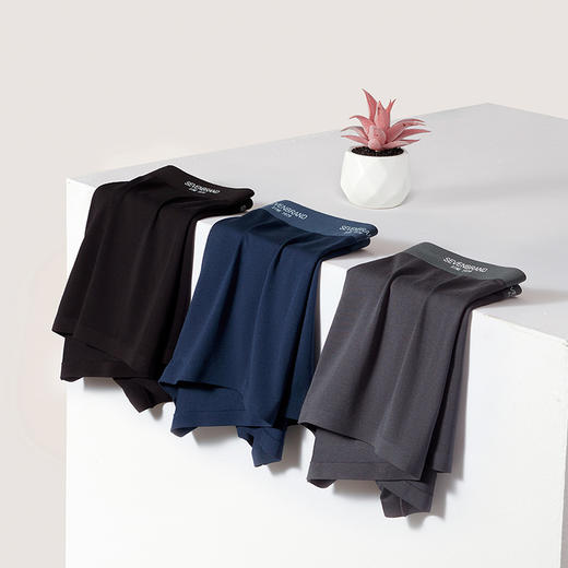 【礼盒3条装】柒牌80S冰丝感莫代尔男内裤礼盒 抗菌无痕吸湿排汗平角短裤四角裤	125F70130 商品图3