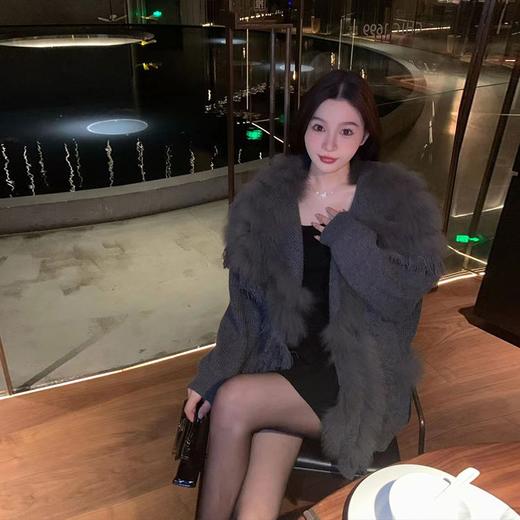 金蘑菇菇  "布朗尼秋"/ 定制狐狸腹毛进口特种毛纱毛衣开衫 商品图0