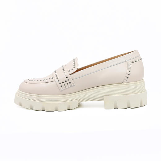 #断码特价37（38码）#西班牙原产时尚轻便舒适厚底女款乐福鞋四季款5783白色 商品图3