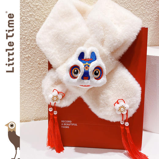 littletime小龙人保暖毛毛围脖新款冬男童女童2024龙年可爱小围巾 商品图2