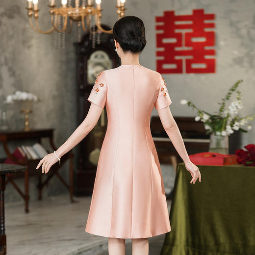 喜婆婆婚宴晚礼服旗袍，手工钉珠款中国风喜妈妈连衣裙GY-8402 商品图2