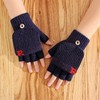 【冬日学习新招式！半指手套】学生可爱手套女士冬季半指翻盖，针织漏指加绒加厚防寒保暖露指，双层加厚罗纹碗口 贴合手腕 锁住温暖还不勒手 商品缩略图11