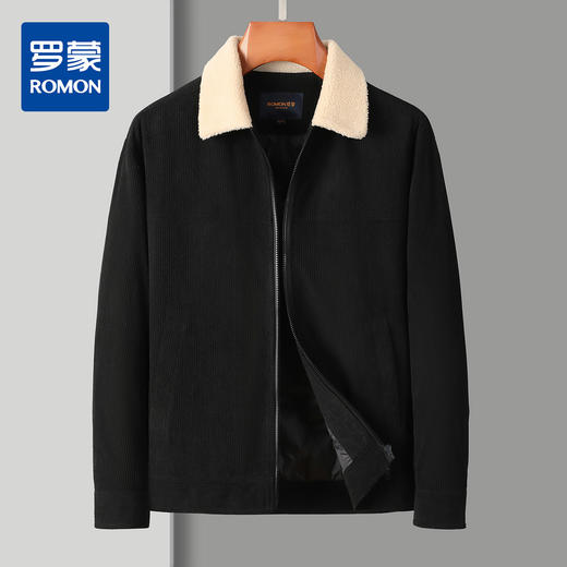 【羊羔绒领】罗蒙经典灯芯绒羽绒服男工装夹克男士羽绒服外套男羽绒服 商品图0
